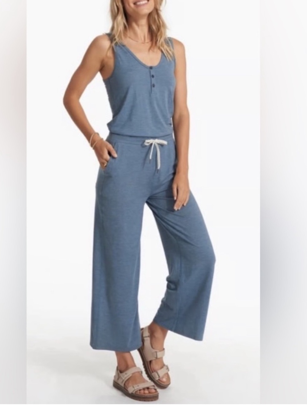 Vuori | Falls Jumpsuit in Light Azure Heather